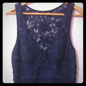 Navy beaded Sue Wong dress. Size 10.